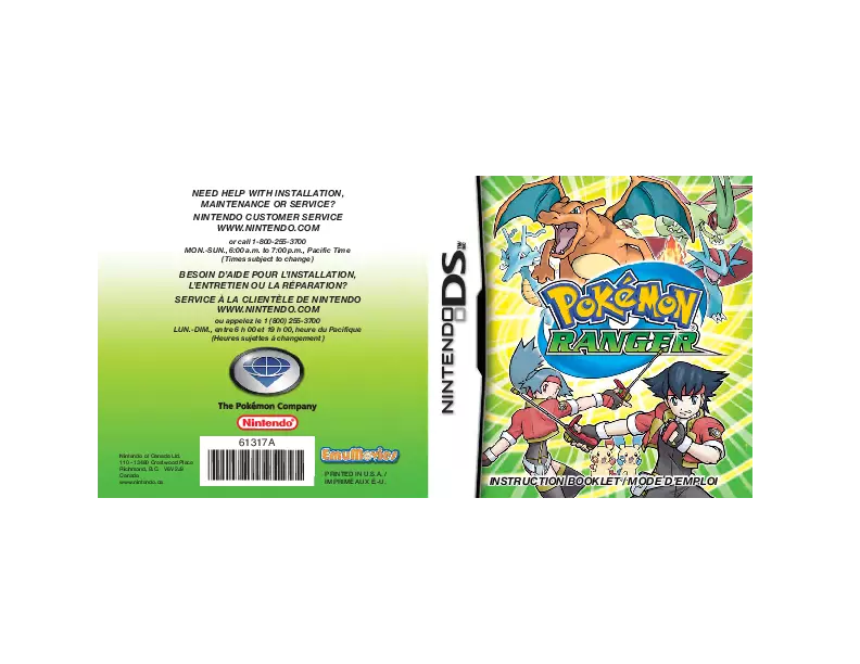 manual for Pokemon Ranger